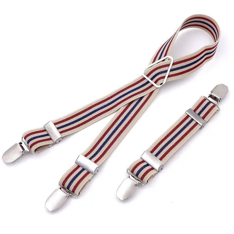 Dog Nappy Suspenders - Red and white stripe / S