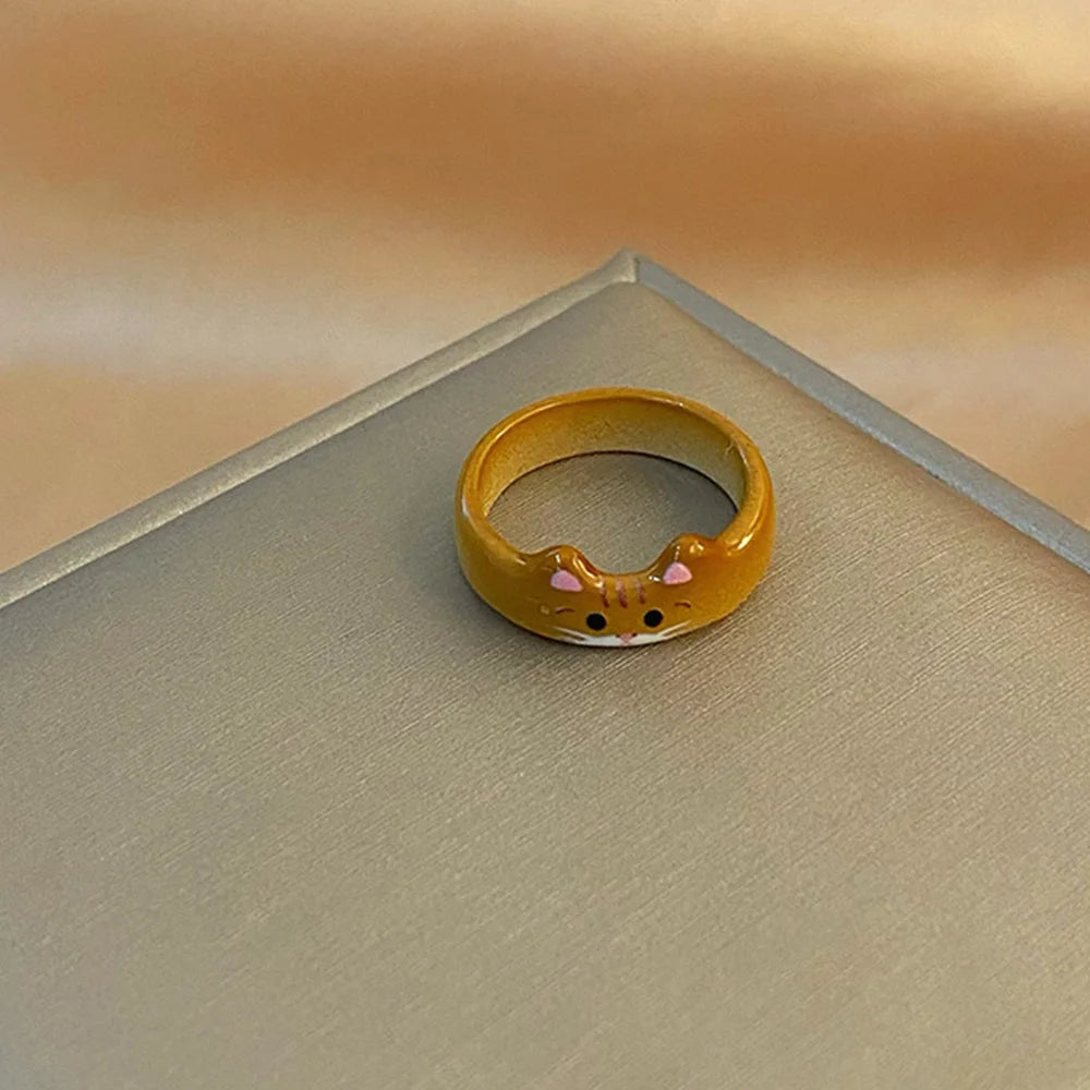 Enamel Cat Ring