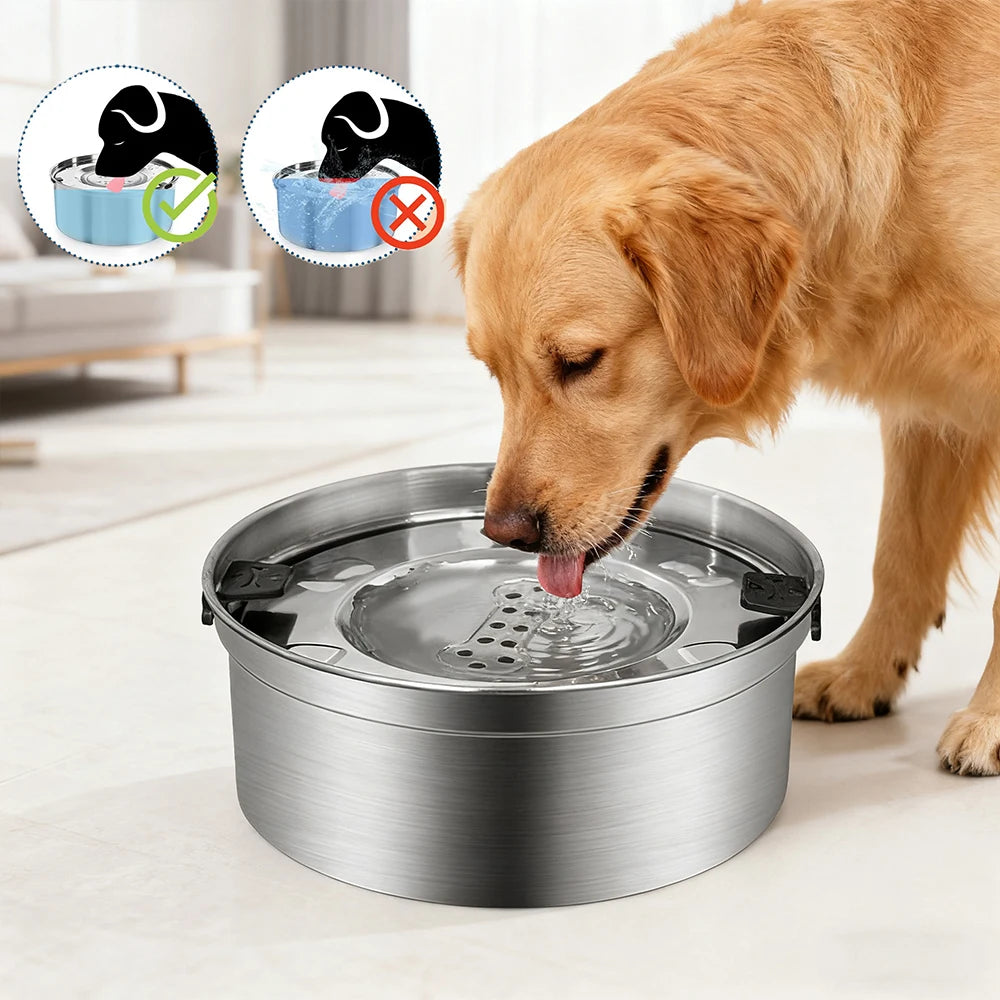 Stainless Steel No-Spill Water Bowl