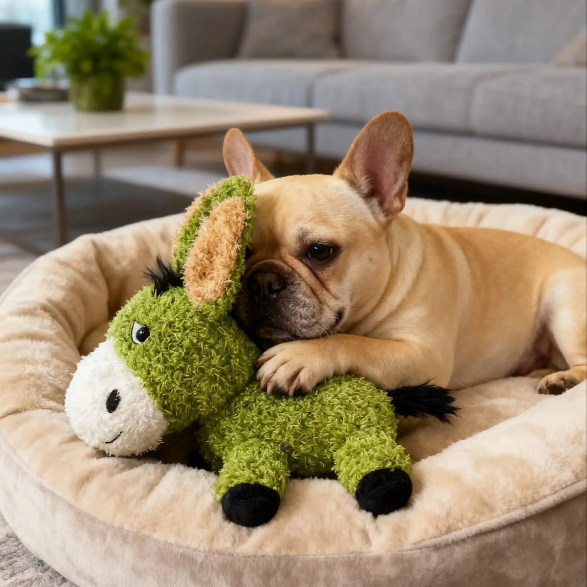 Squeaky Plush Donkey Dog Toy