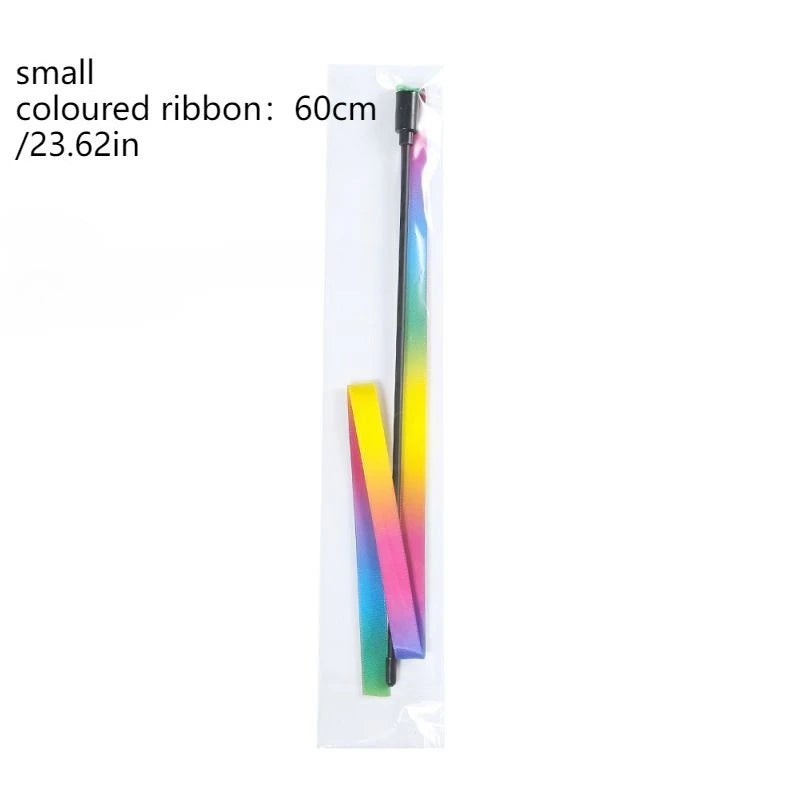 Rainbow Ribbon Cat Wand - Small