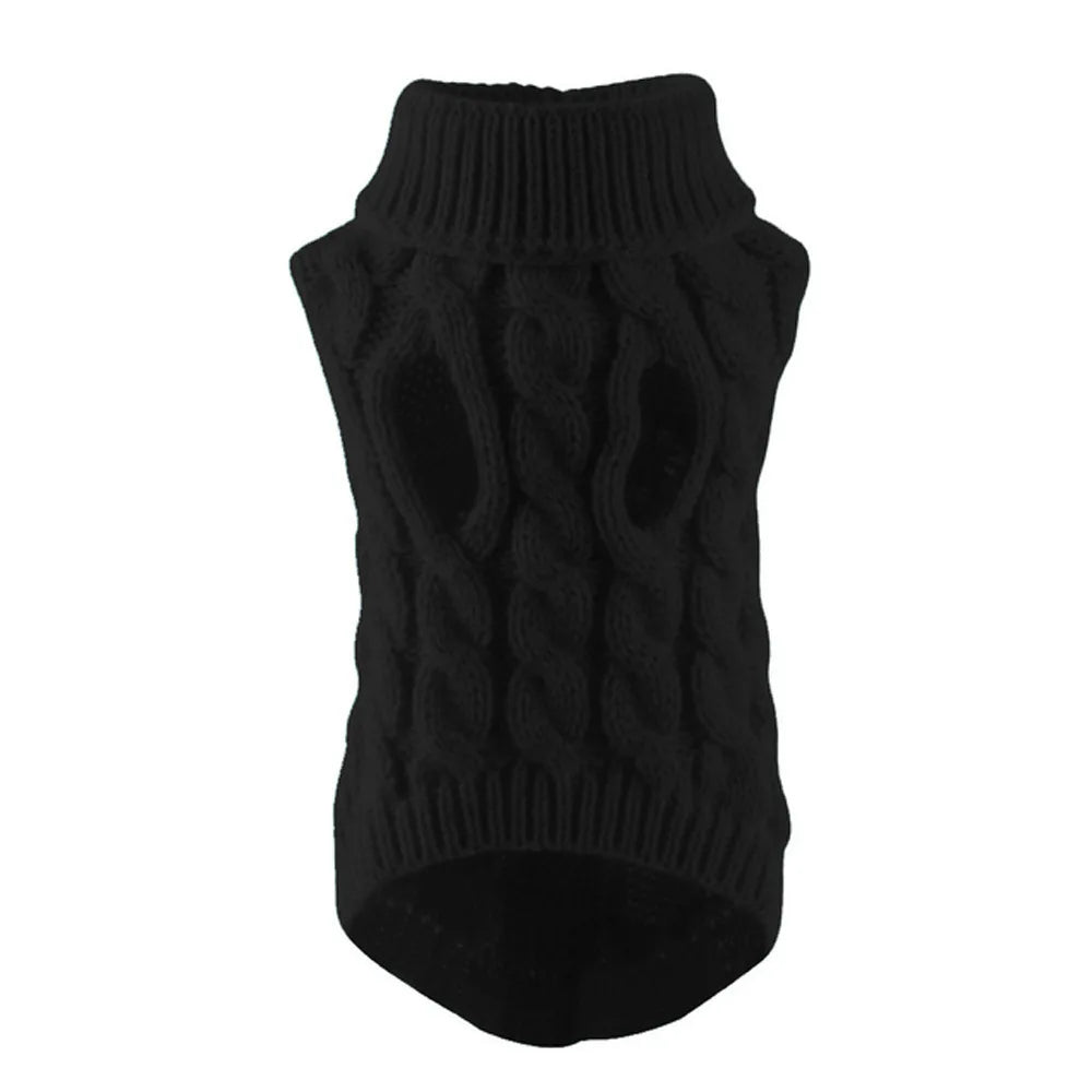 Cable Knit Jumper for Small Dogs - Black / S