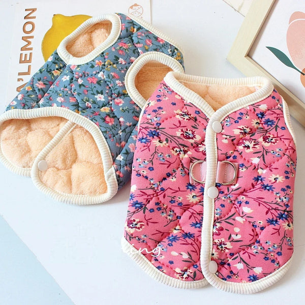 Floral Fleece Vest for Small Dogs