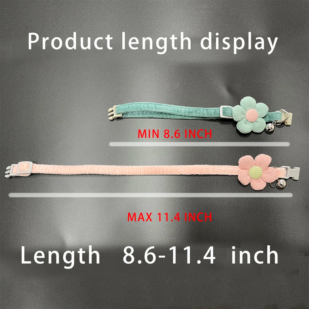 Crochet Flower Cat Collar with Bell