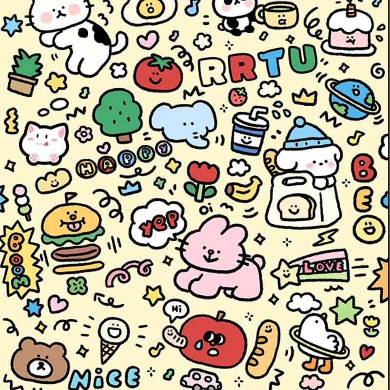 Cat Grooming Wrap Blanket - Doodles / 35 x 35 cm