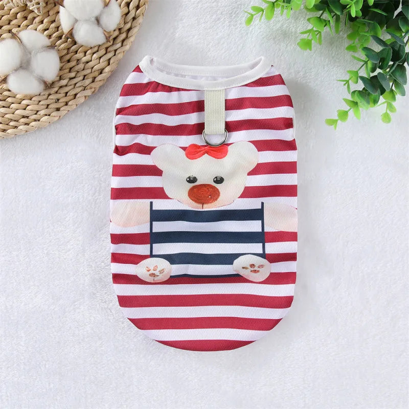 Cartoon Cooling Summer Vest for Dogs - Red Bear / XS