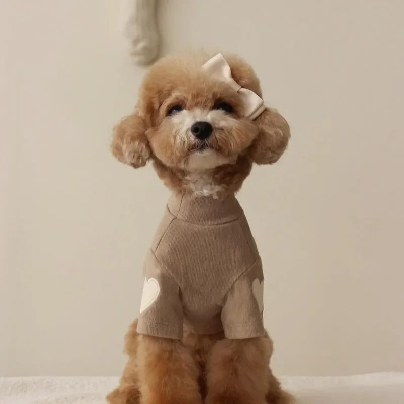 Heart Fleece Top for Small Dogs - Grey / S