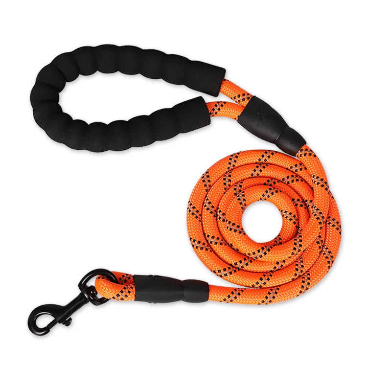 Reinforced Rope Dog Lead with Soft Handle - Orange / 0.8 cm 200 cm