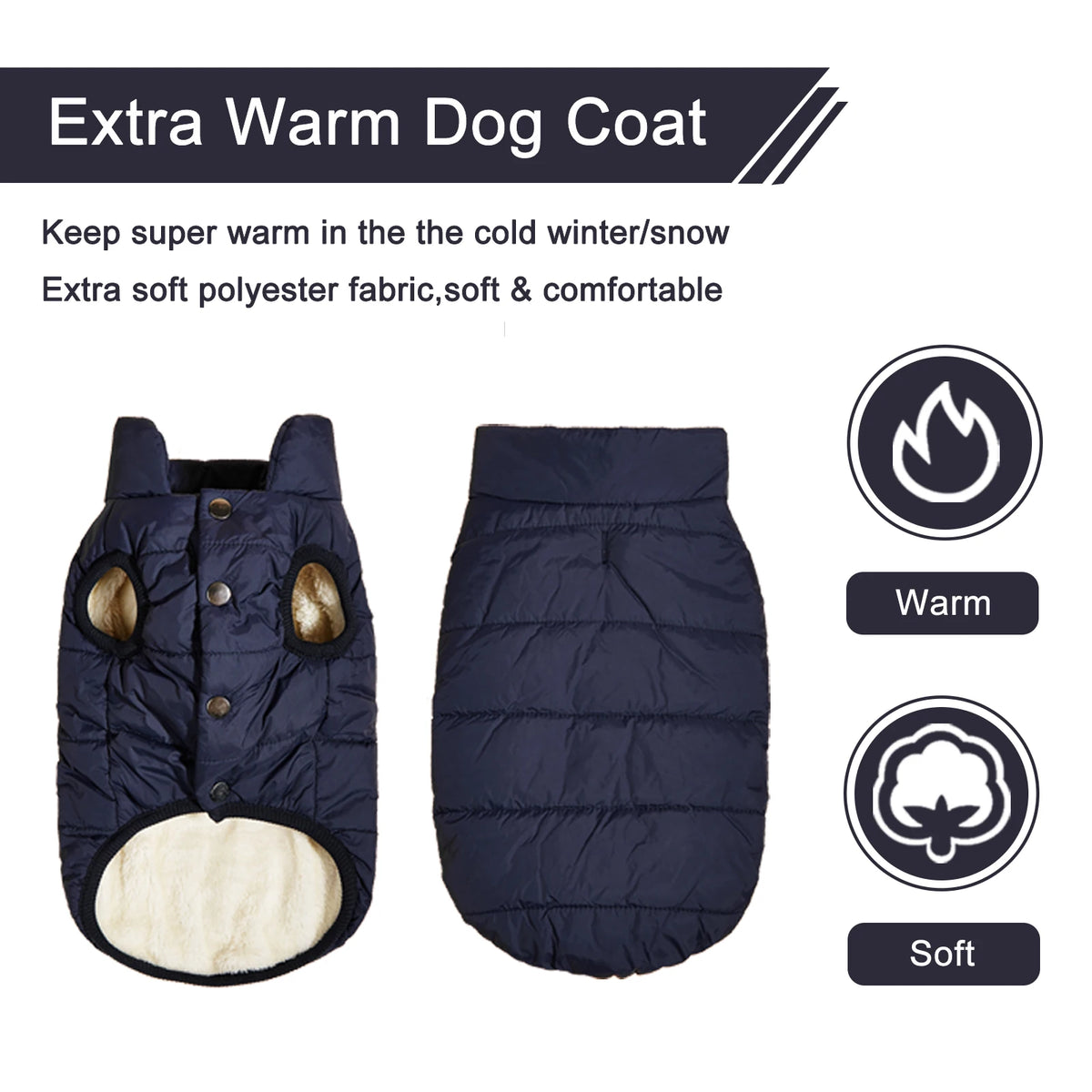 Fleece-Lined Winter Dog Jacket