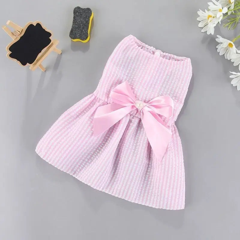 Bow Princess Dress for Small Dogs - Pink / L