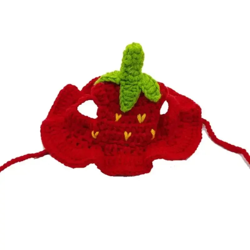 Knitted Hat for Cats and Small Dogs - S / Red