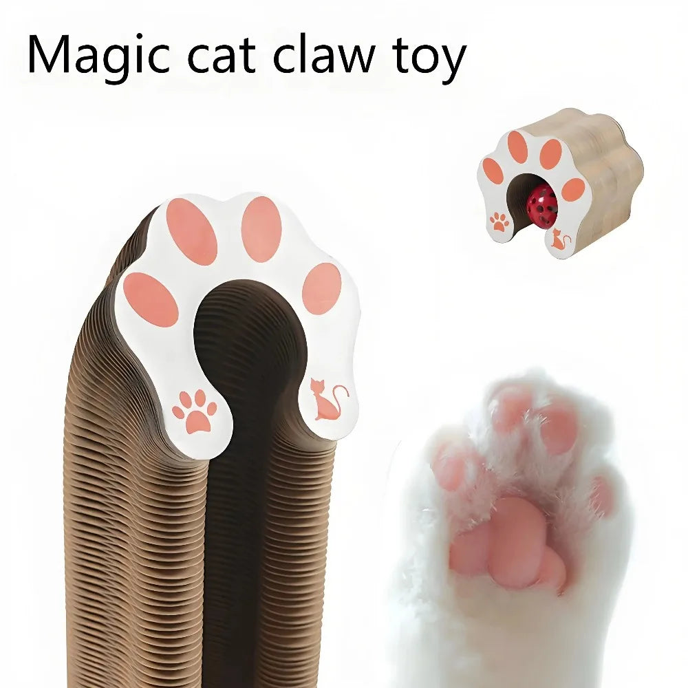 Folding Accordion Cat Scratcher with Ball