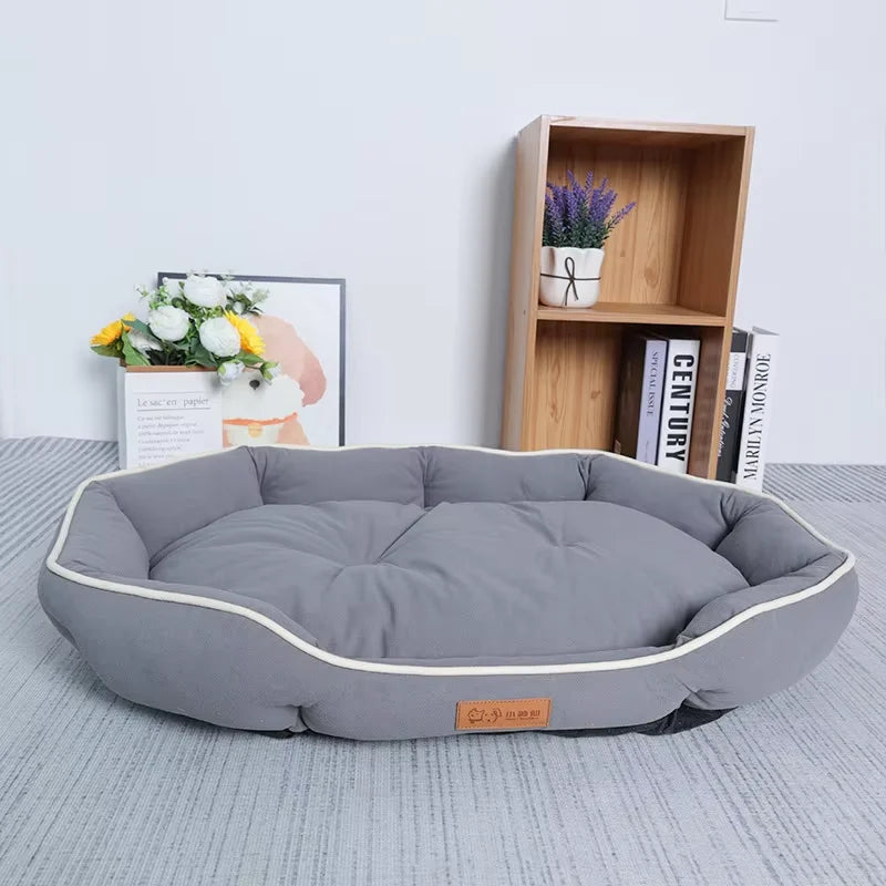 Sofa-Style Dog Bed with Raised Sides - M / Grey