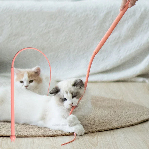 Silicone Mouse Tail Cat Teaser Wand