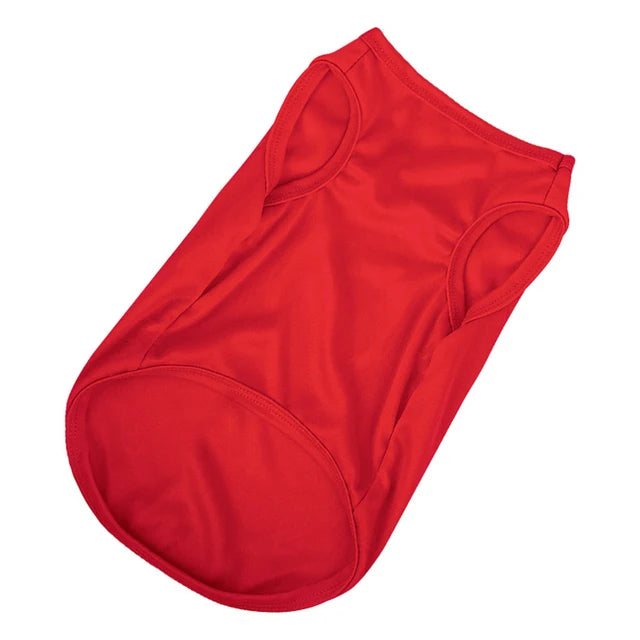 Plain Cotton T-Shirt for Dogs - Red / XS