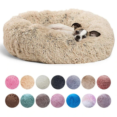 Fluffy Round Calming Bed, up to 90 cm