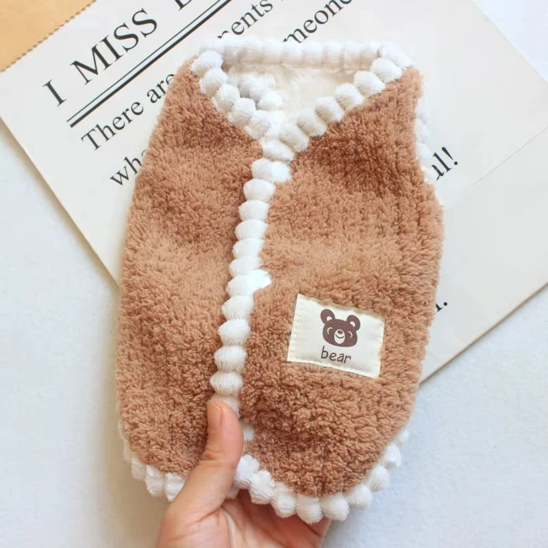 Fleece Teddy Coat for Small Dogs - Brown / 2XL