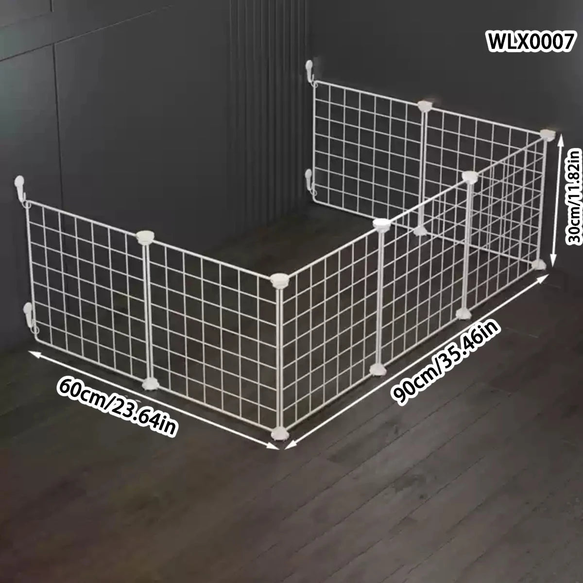 Wire Panel Puppy Pen - 3 sides, 60 x 90 cm