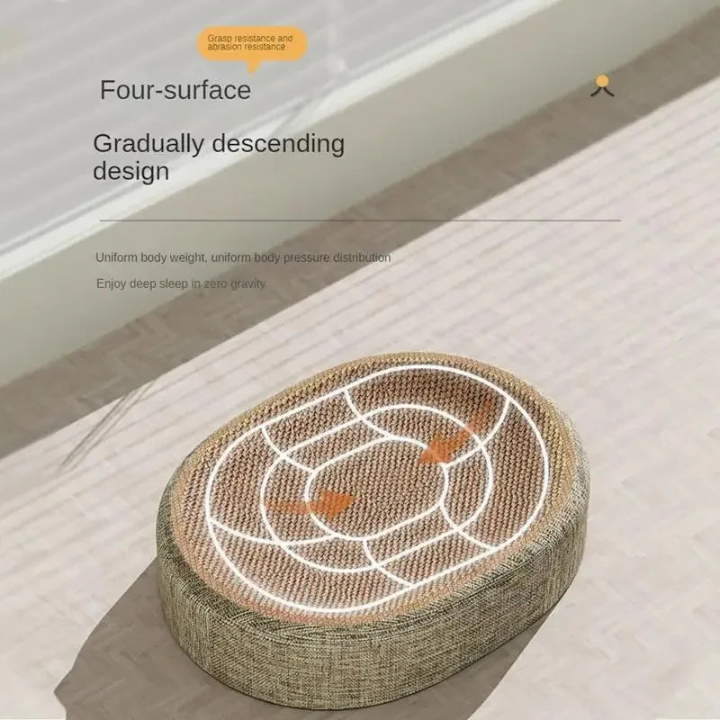 Oval Sisal Cat Scratcher Bed