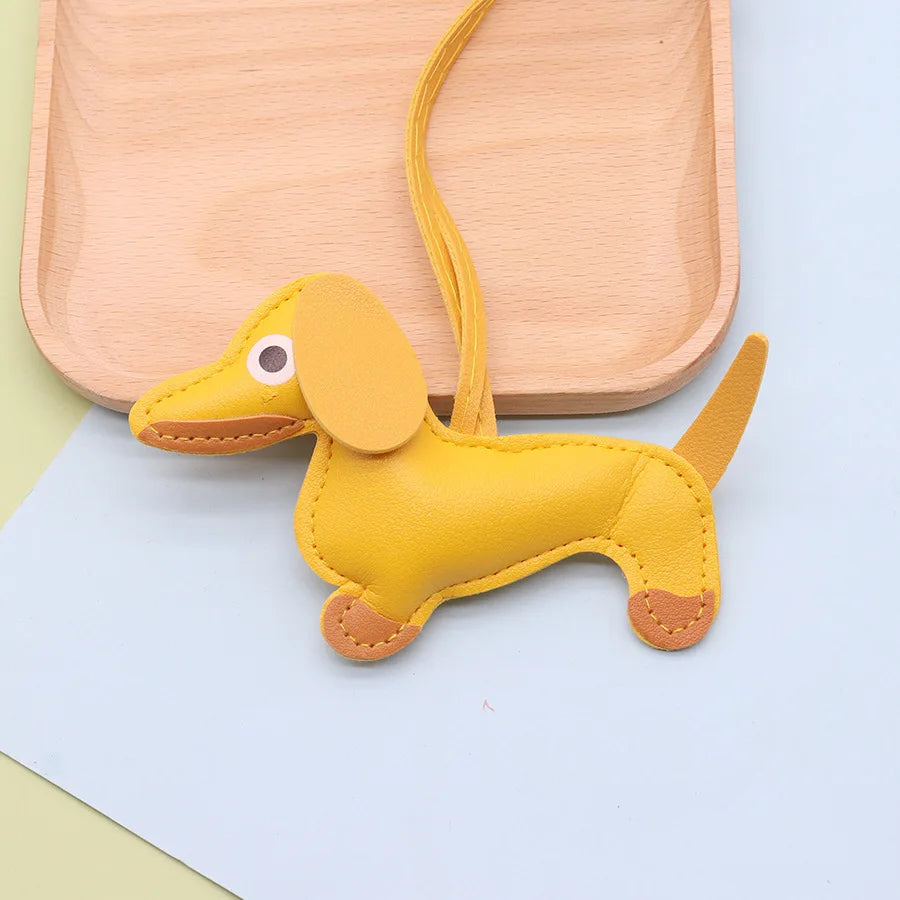 Leather Sausage Dog Keyring