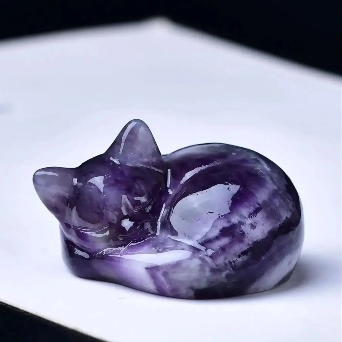 Carved Crystal Cat