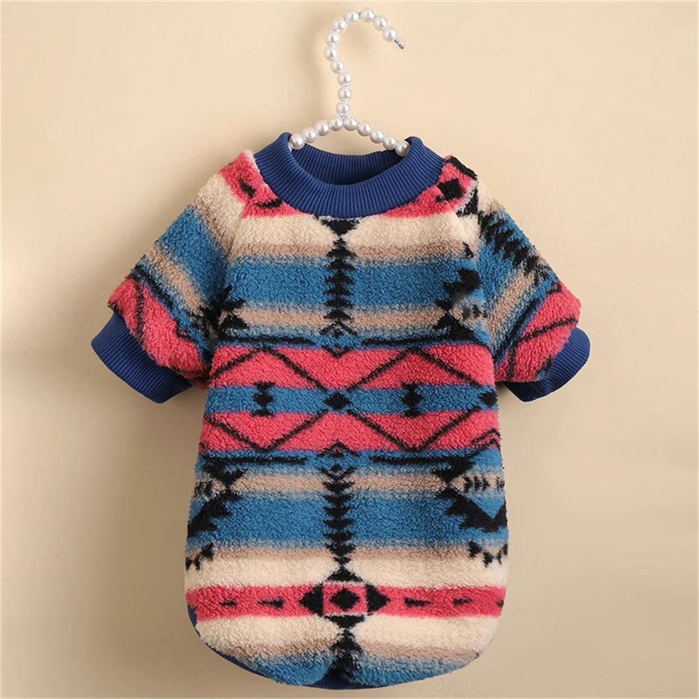 Patterned Fleece Jumper for Small Dogs - Pink Symbol / XS (chest 30 cm)