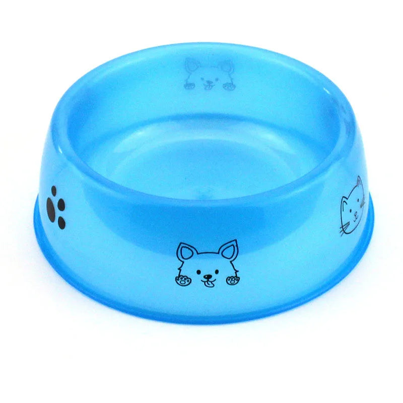 Clear Printed Pet Bowl - Blue / S