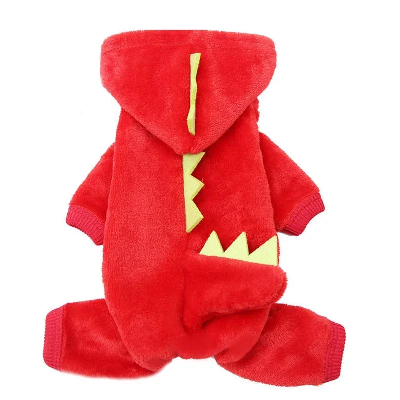Fleece Animal Costume Hoodie for Small Dogs - Red / XS 0-1.2 kg