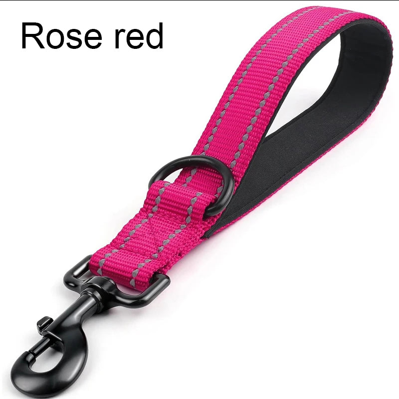 Short Traffic Lead for Dogs - Rose Red / S