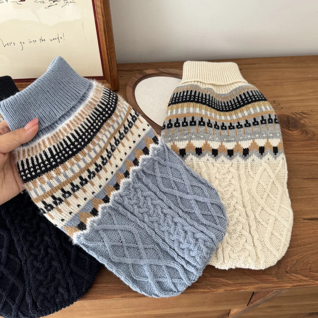 Vintage Knit Jumper for Small Dogs