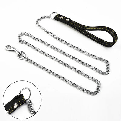 Chain Dog Lead with Padded Handle