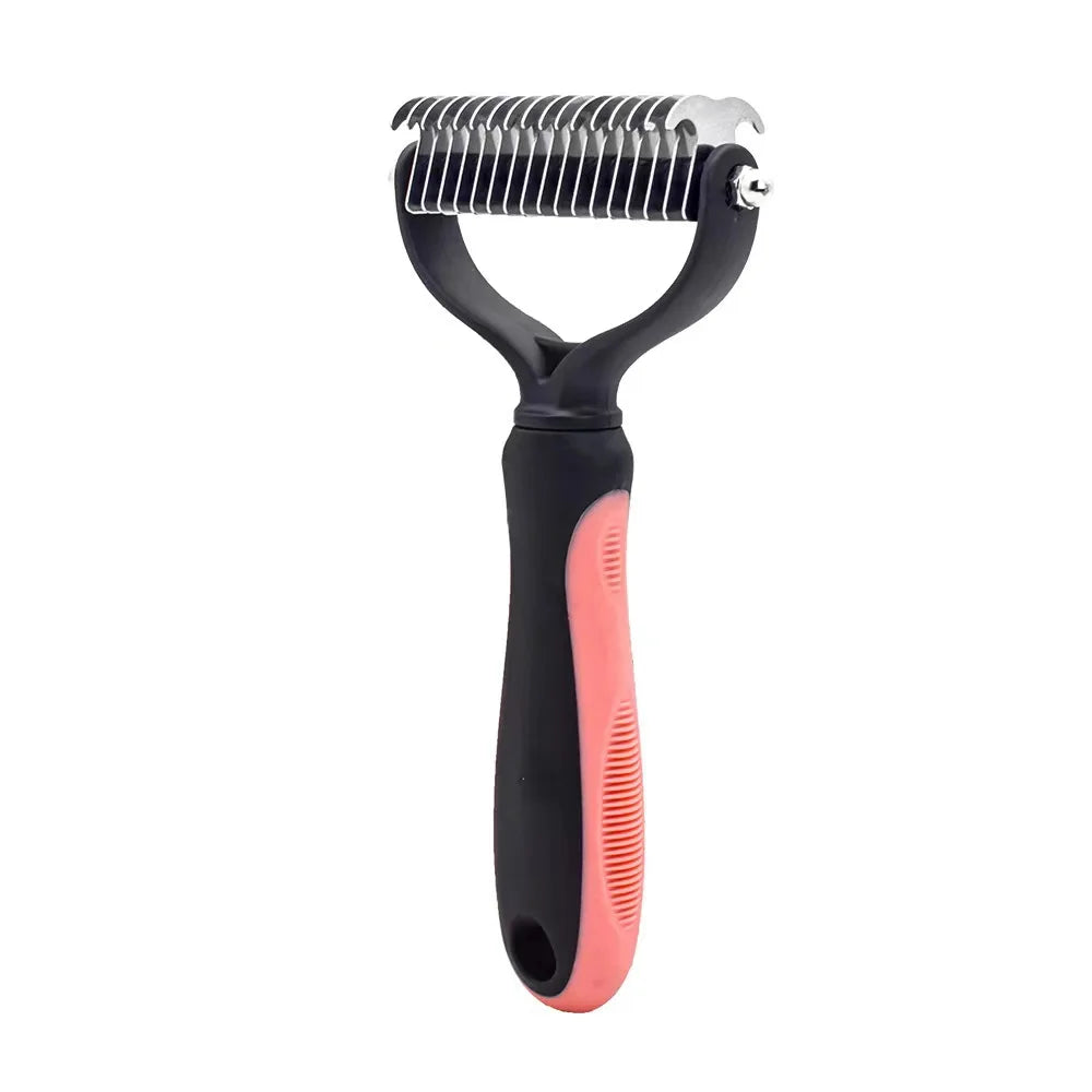 Double-sided deshedding and dematting brush - Orange