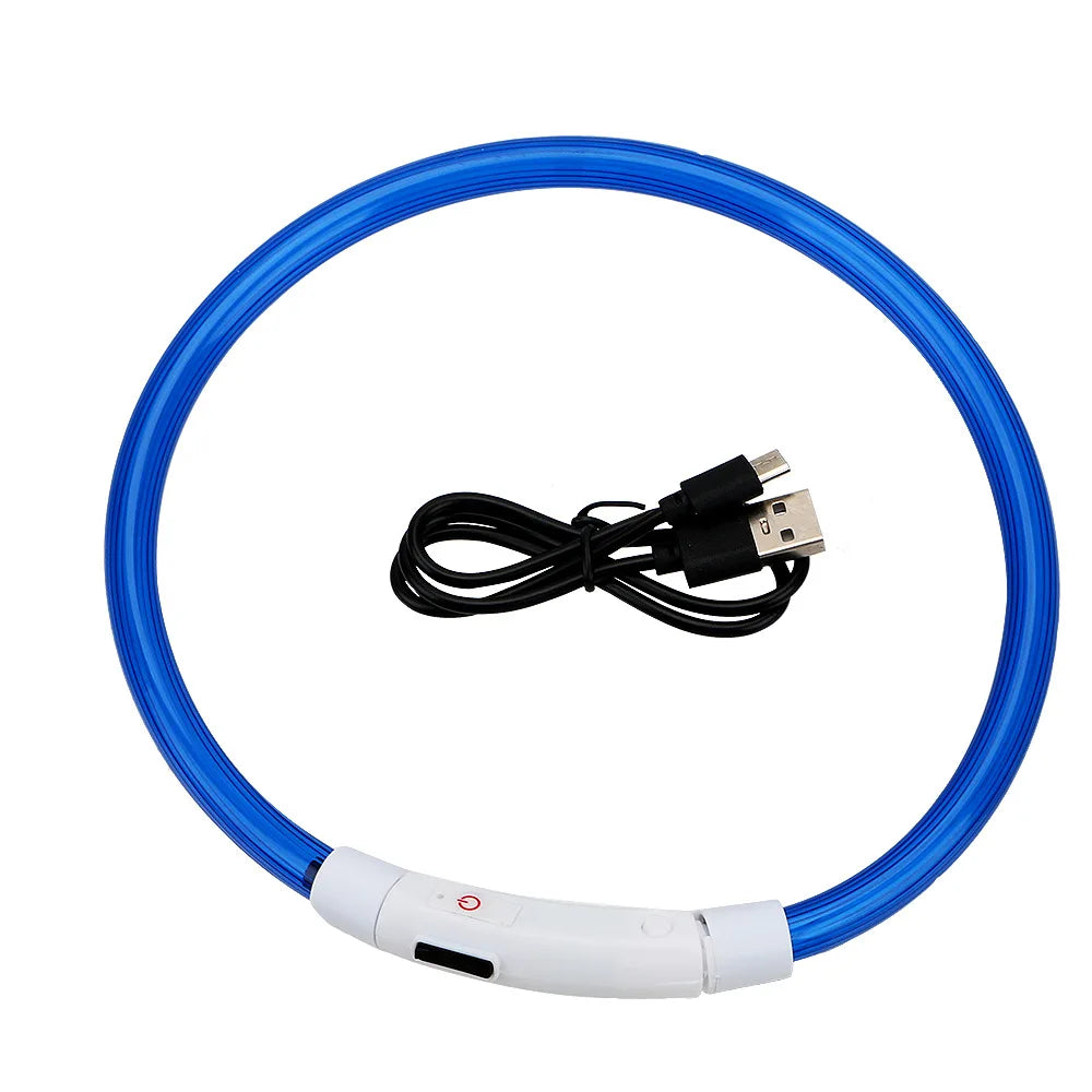 USB Rechargeable LED Dog Collar - Blue