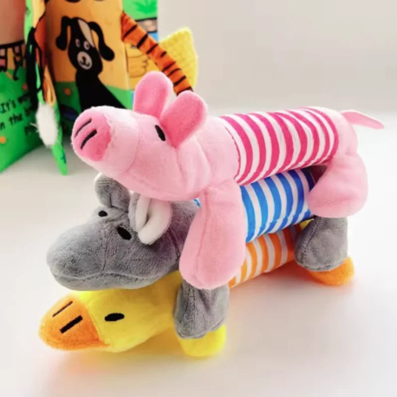 Long Plush Animal Squeaky Dog Toy