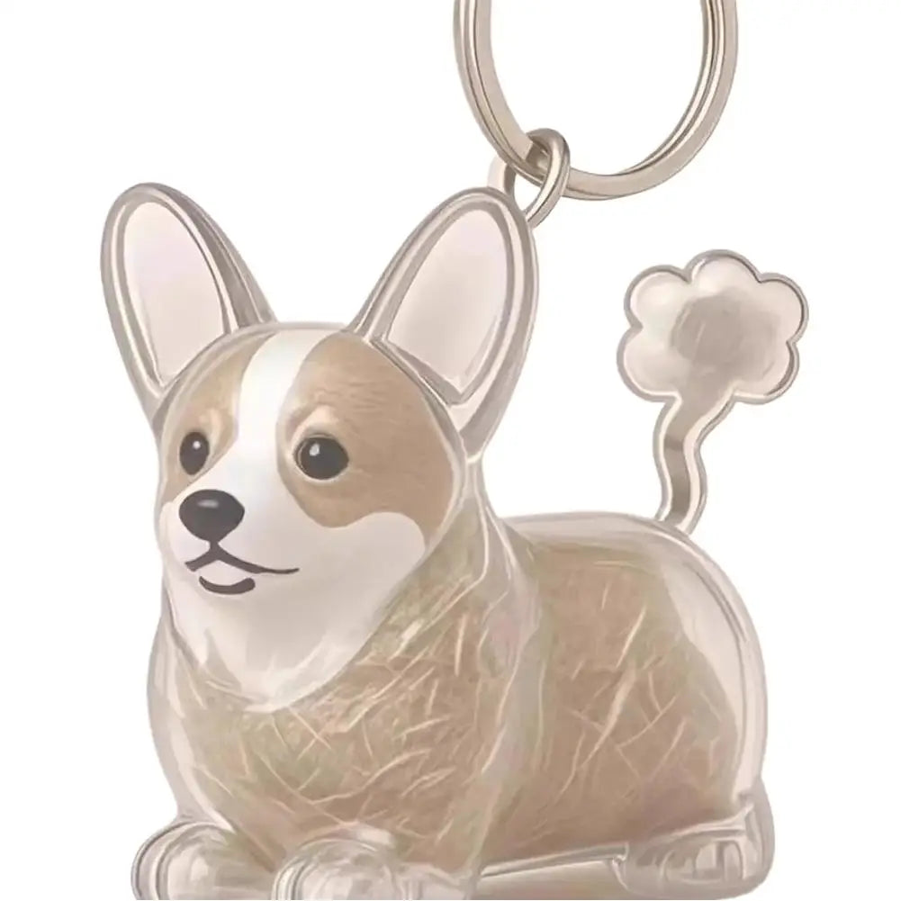 Dog Shaped Fur Keepsake Keyring