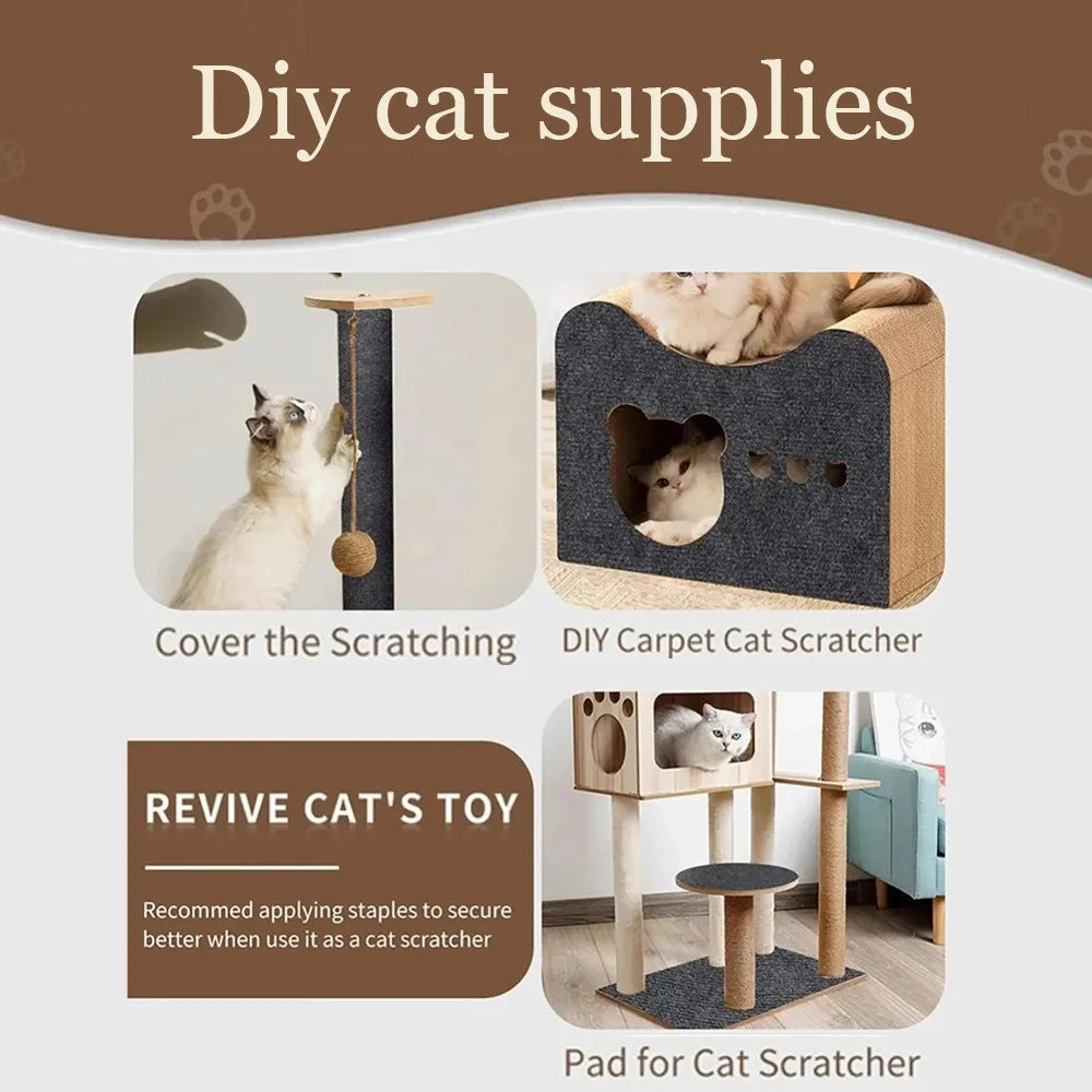 Self-adhesive cat scratching mat