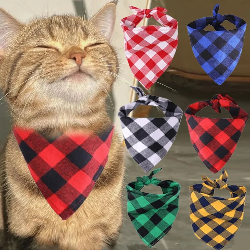 Plaid Cotton Bandana for Dogs