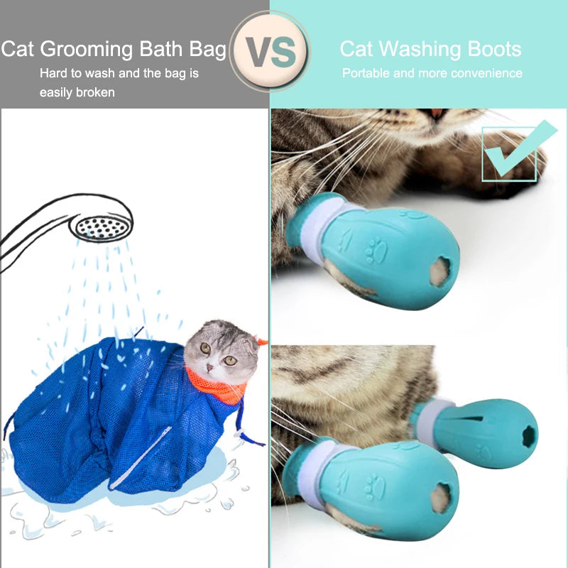 Anti-Scratch Bath Boots for Cats