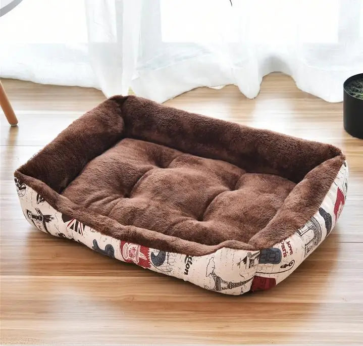 Square Dog Bed with Raised Sides - 16 / 48x36 cm