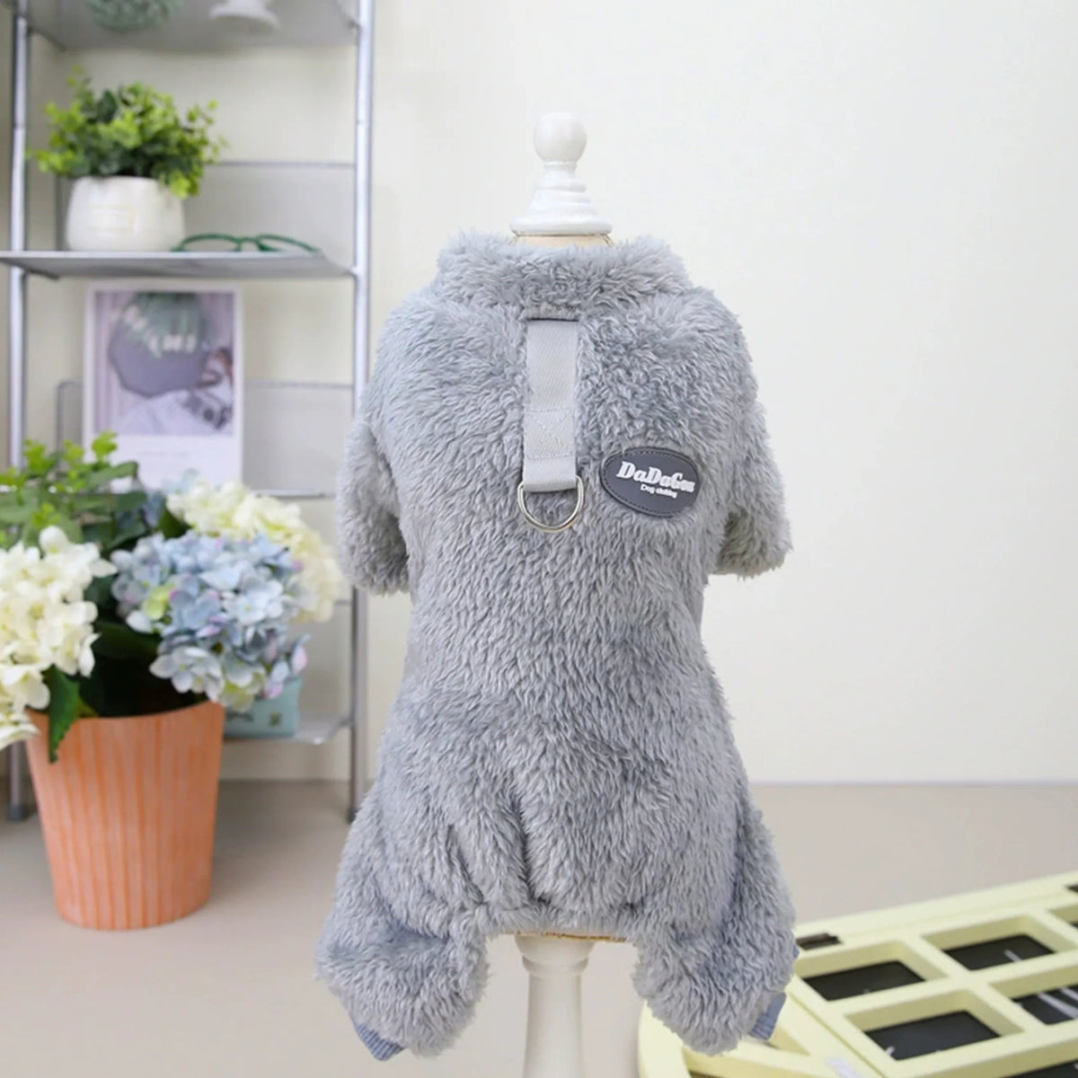 Padded Four-Leg Winter Jumpsuit for Small Dogs - Gray / S (1 to 2 kg)