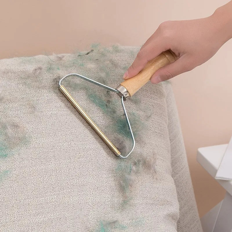 Wooden Pet Hair Remover Rake