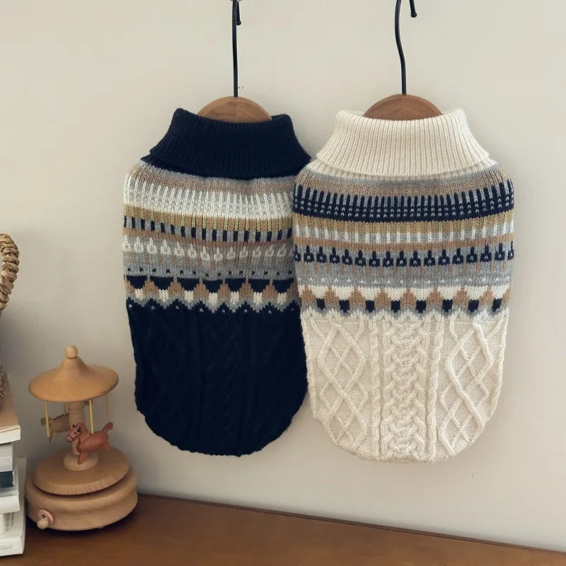 Vintage Knit Jumper for Small Dogs