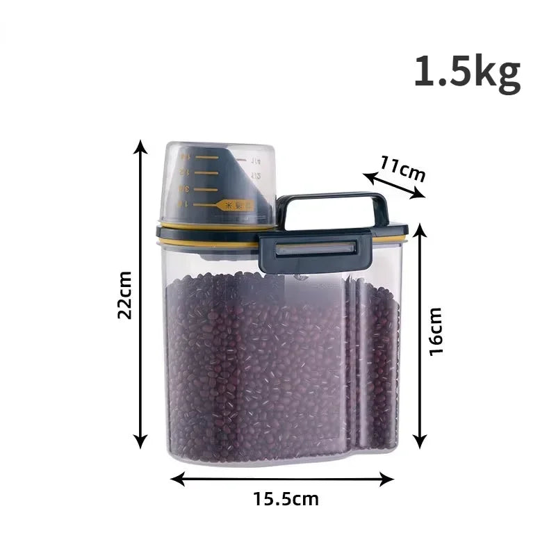 Airtight Pet Food Storage Container with Scoop - Blue (1.5 kg)