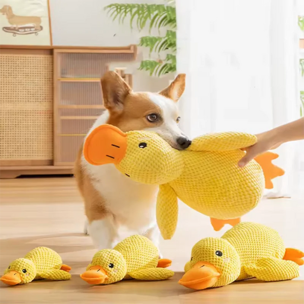 Squeaky Plush Duck Dog Toy