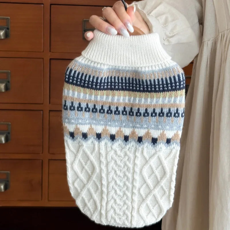 Vintage Knit Jumper for Small Dogs - Beige / XS (0.5 to 1.5 kg)