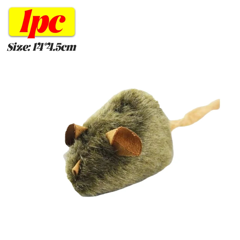 Realistic Squeaky Plush Mouse Cat Toy