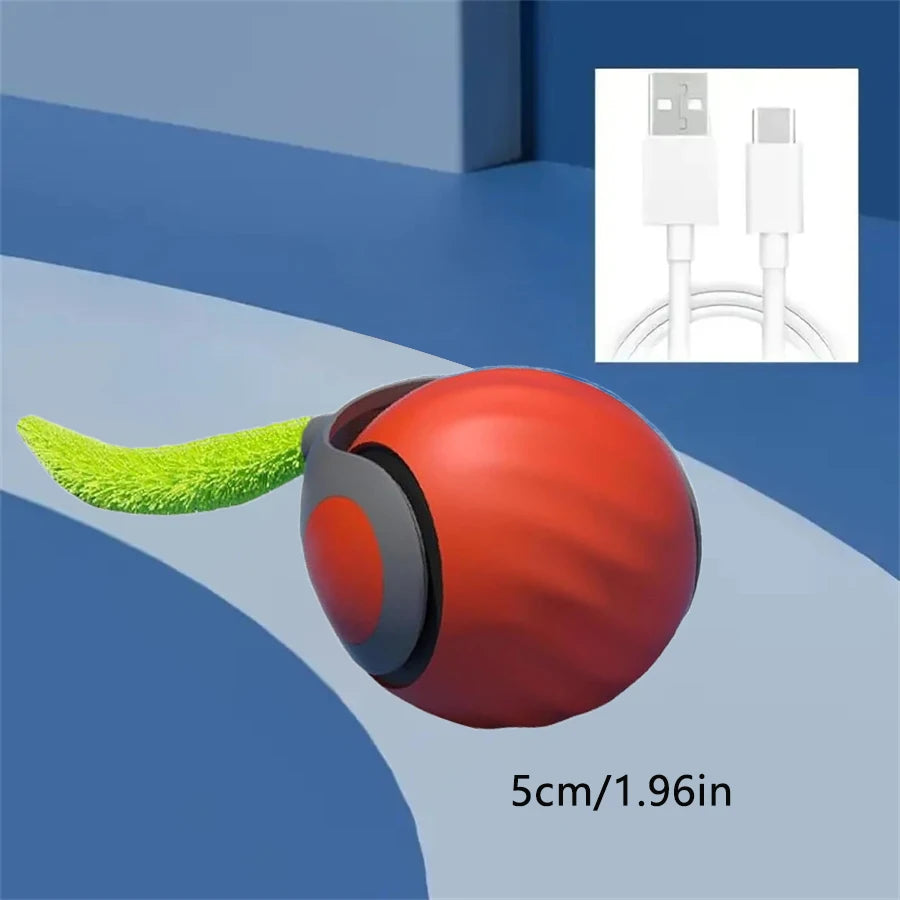 Smart Rolling Teaser Ball Cat Toy - Orange T