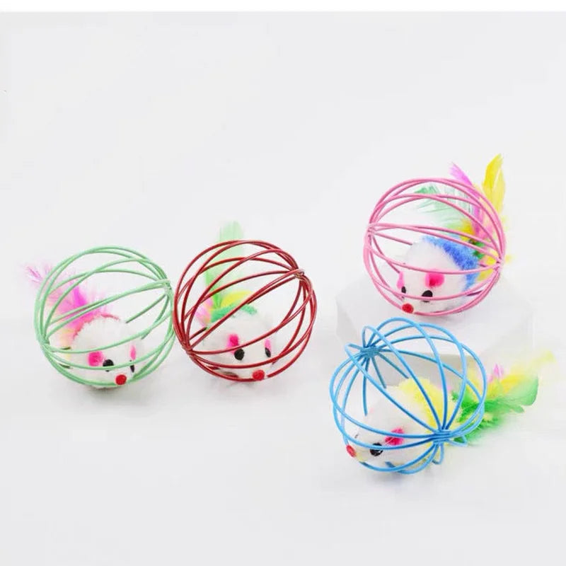 Mouse in a Cage Ball Cat Toy