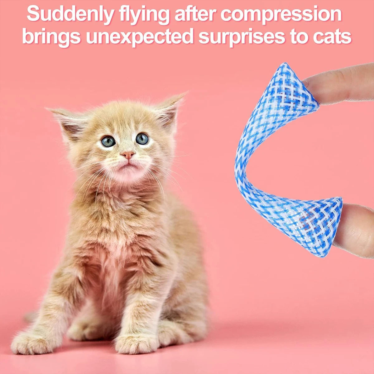 Folding Spring Cat Toys, Pack of 10