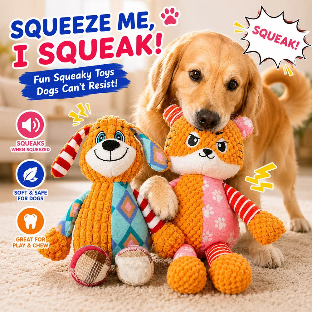 Squeaky Plush Animal Dog Toys